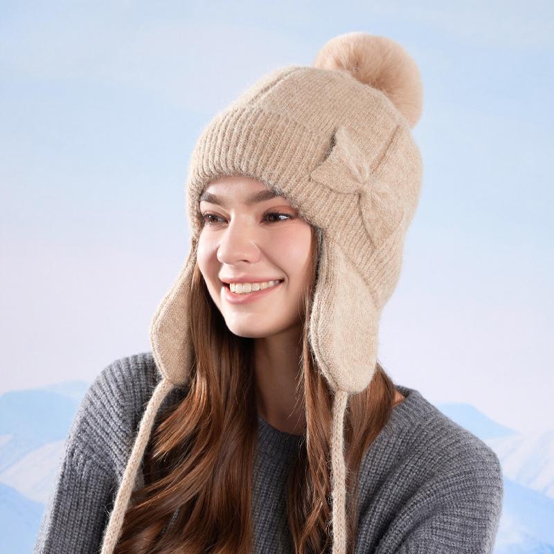 DIMANAF 2025 Winter Autumn Women Flocking Hat Thick Knitted Hat New Fashion Lady Warm