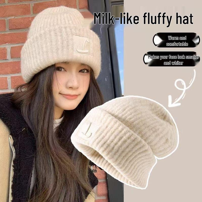 Unisex Knitted Wool Hat for Autumn/Winter - Large Fit, Small Face, Slouchy Style, Warm for Couples