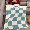 Wavy Checks Flannel Blanket Warm Soft Halloween Christmas Couch Warm Cozy Decorative Decor Gift for All Season