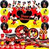 112 Pcs Cartoon Birthday Party Supplies, Cartoon Birthday Decorations and Party Tableware Set - Cartoon Birthday Plates Cups Napkins Banners Balloons