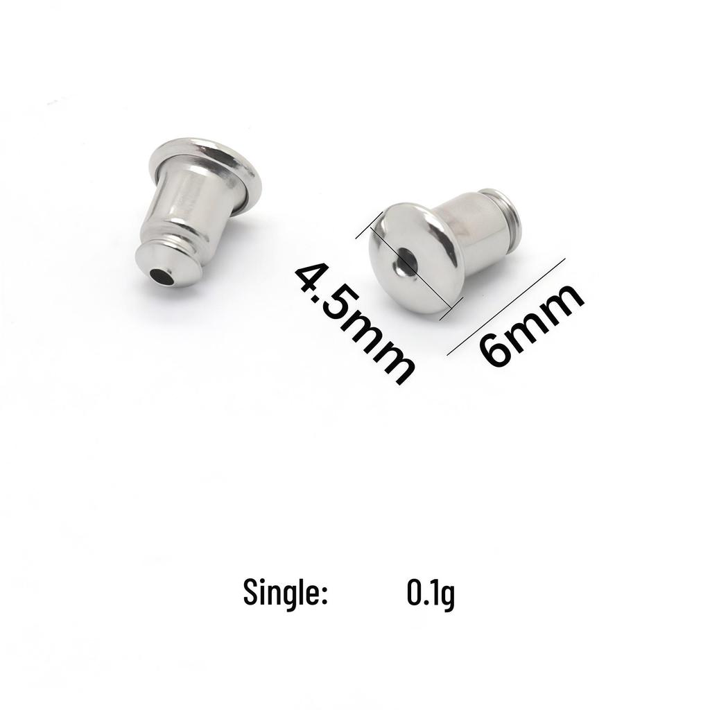 Stainless Steel Bullet Earplugs and Stud Earrings for DIY Jewelry Making