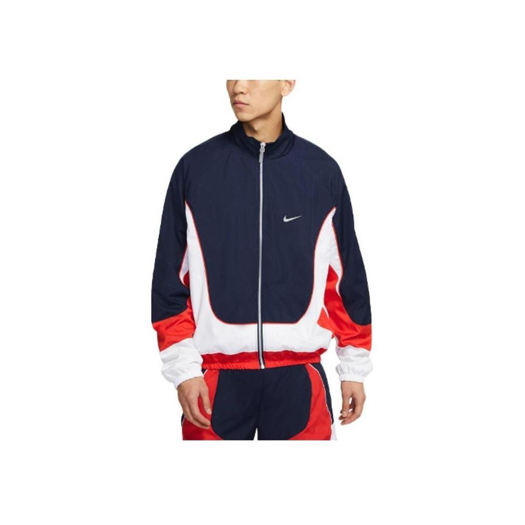 Nike Retro Panelová Tkaná Basketbalová Bunda Pánská Bunda Námořnická CV1932-419