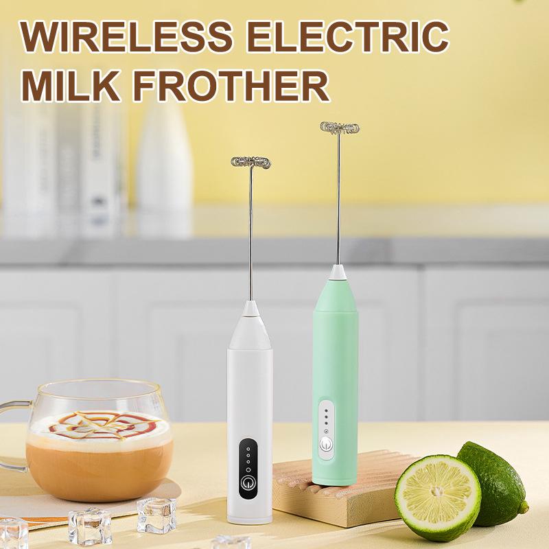 Wireless Electric Milk Frothers Coffee Frother Usb Rechargeable 3 Speeds Handheld Foam Maker Coffee Egg Beater  Cooking Tools