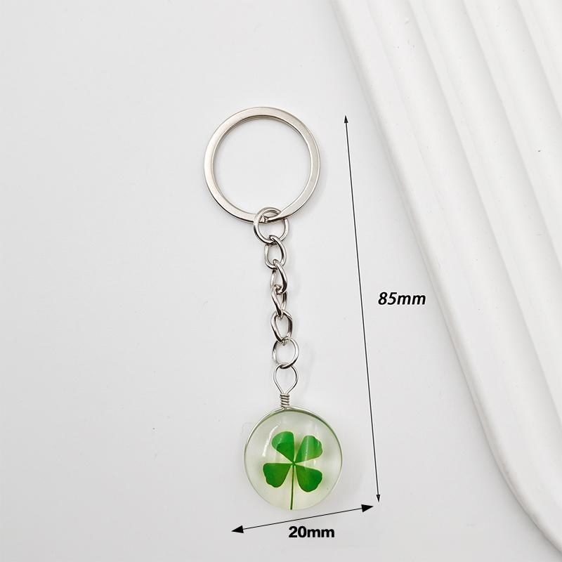 

Креативная подвеска-цветок на цепочке ручной работы в виде клевера с четырьмя листочками на счастье