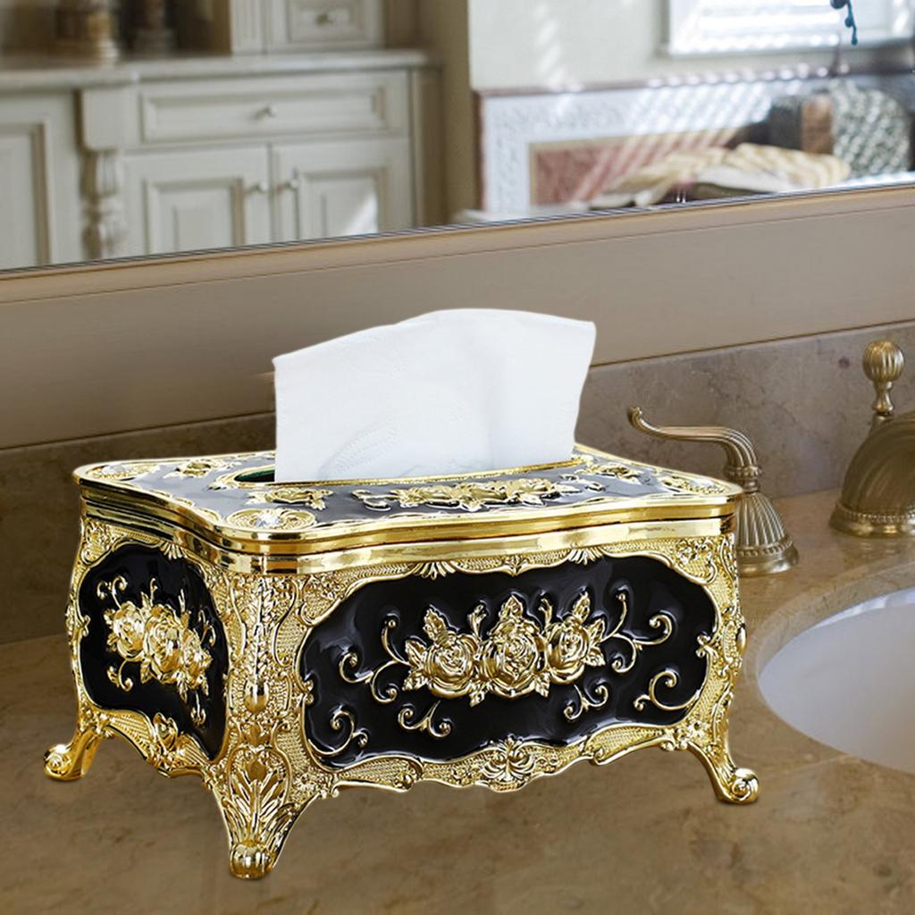 Gold Edge Small Napkin Tissue Box Paper Box Creative Acrylic Desktop Plastic Paper Box