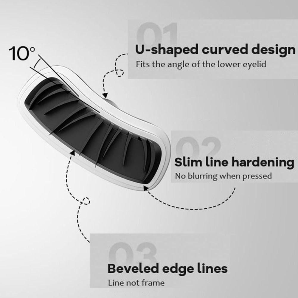 Waterproof Lower Lash Stamp with Ink Quick Dry Eye Liner Portable Silicone Eyelash Stamp
