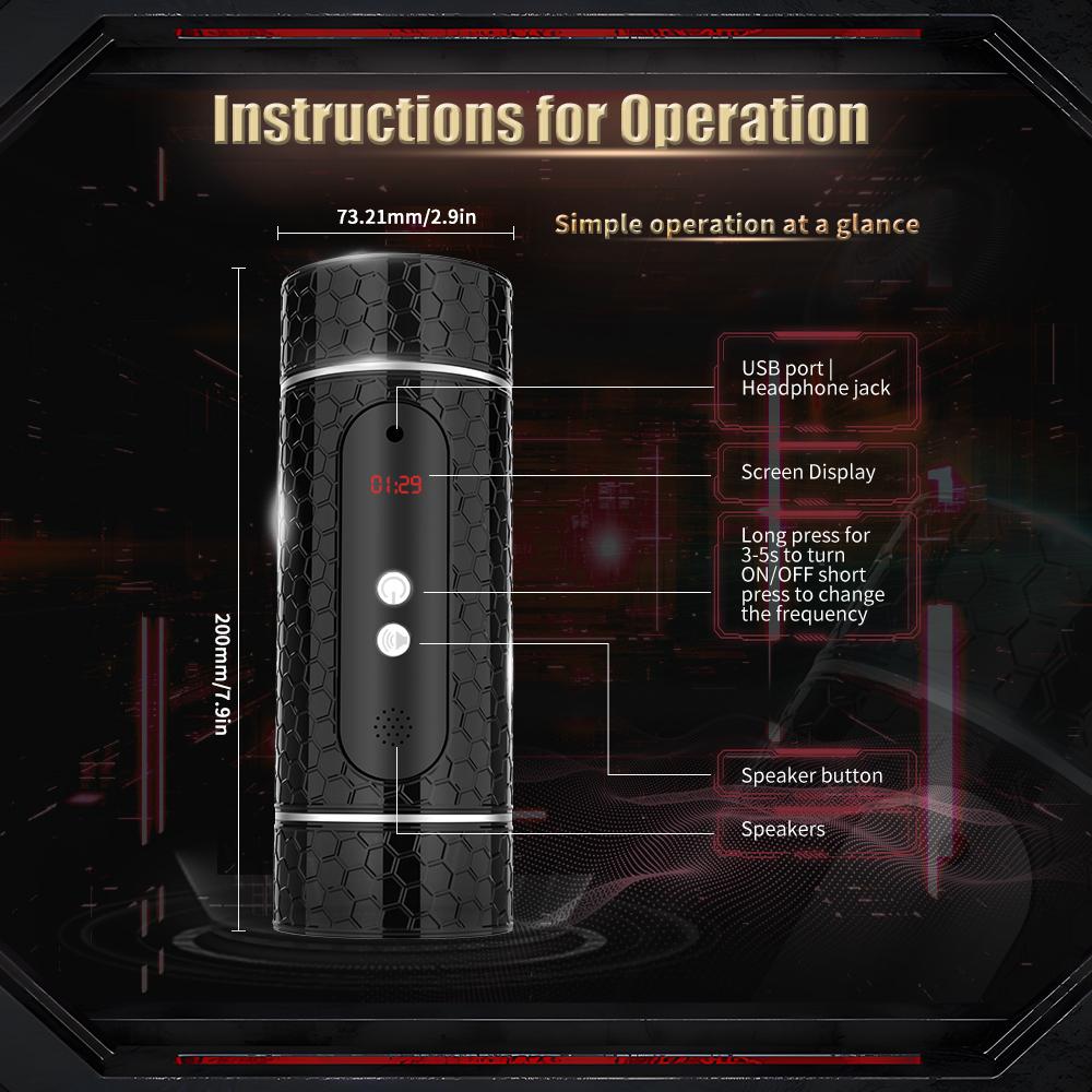 New Automatic Men's Masturbation Cup Timing Vibrator Dual Channel Vaginal Oral Sex Pocket Masturbation Cup Orgasm Men's Adult 18+