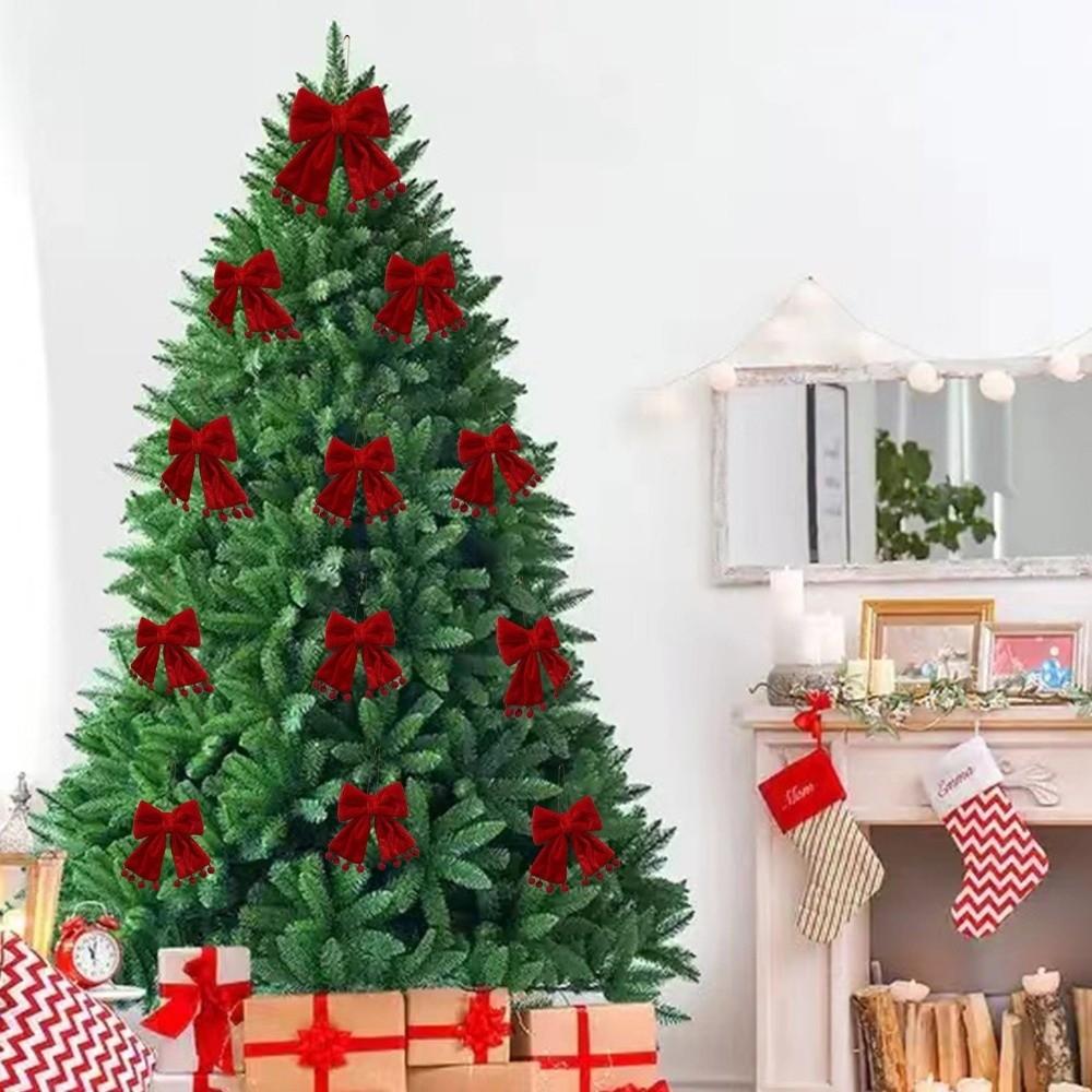 Elegant Christmas Red Bowknot Pendant Hanging Red/Green Christmas Tree Decoration Festive Decor Xmas Tree Ornaments Party
