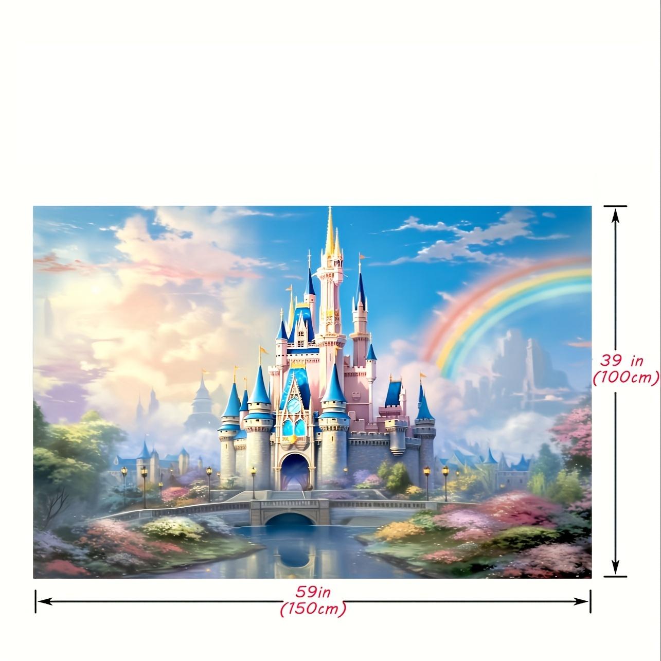 Dream fairy tale castle photo background, dream castle inspiration, photo shoot banner and birthday party 100X150cm