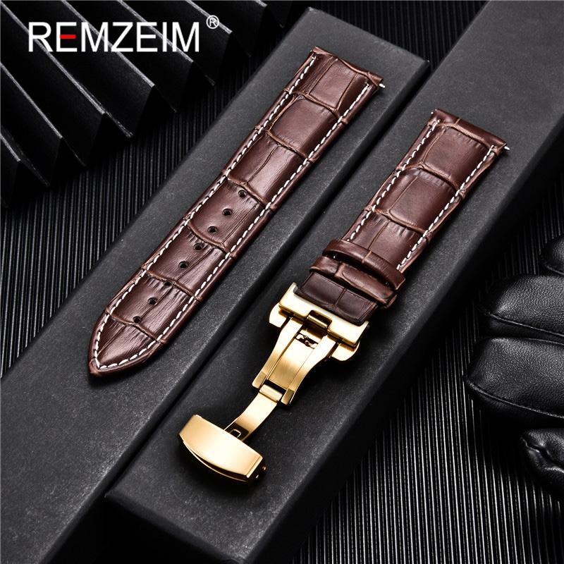 

Ремешок для часов из натуральной кожи из телячьей кожи для мужчин и женщин, сменный ремешок для часов 18 мм, 20 мм, 22 мм, 24 мм с пряжкой-бабочкой, ремешок для часов 22mm