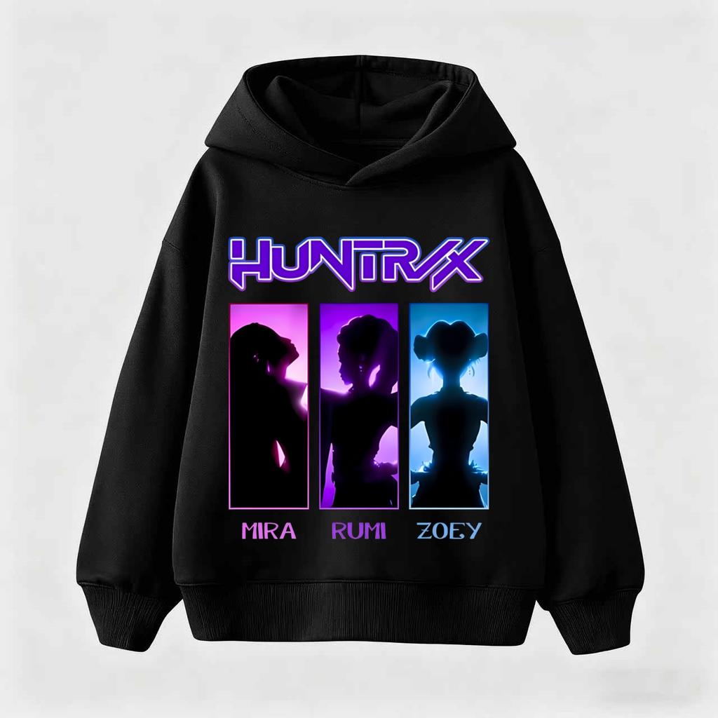 Bluza z kapturem dla dzieci K-pop Demon Hunters Bluzy Chłopcy Dziewczynki Długi rękaw Odzież wierzchnia Saja Chłopcy Nadruk Bluza z kapturem dla dzieci Bluzy