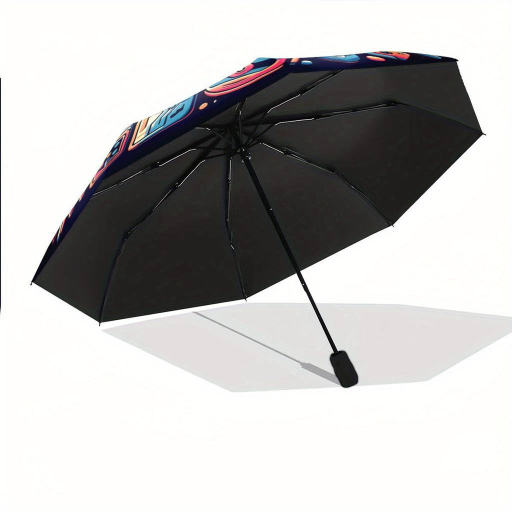 Folding Umbrella Vinyl Record-themed Umbrella, Retro Music Design Creative Portable Folding Umbrella, Suitable for All Holiday
