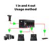 4 Channel Sound Splitter Networking Cable Extender Isolator Common Ground Interference Isolation 1 In 4 Out 3Pin Splitter
