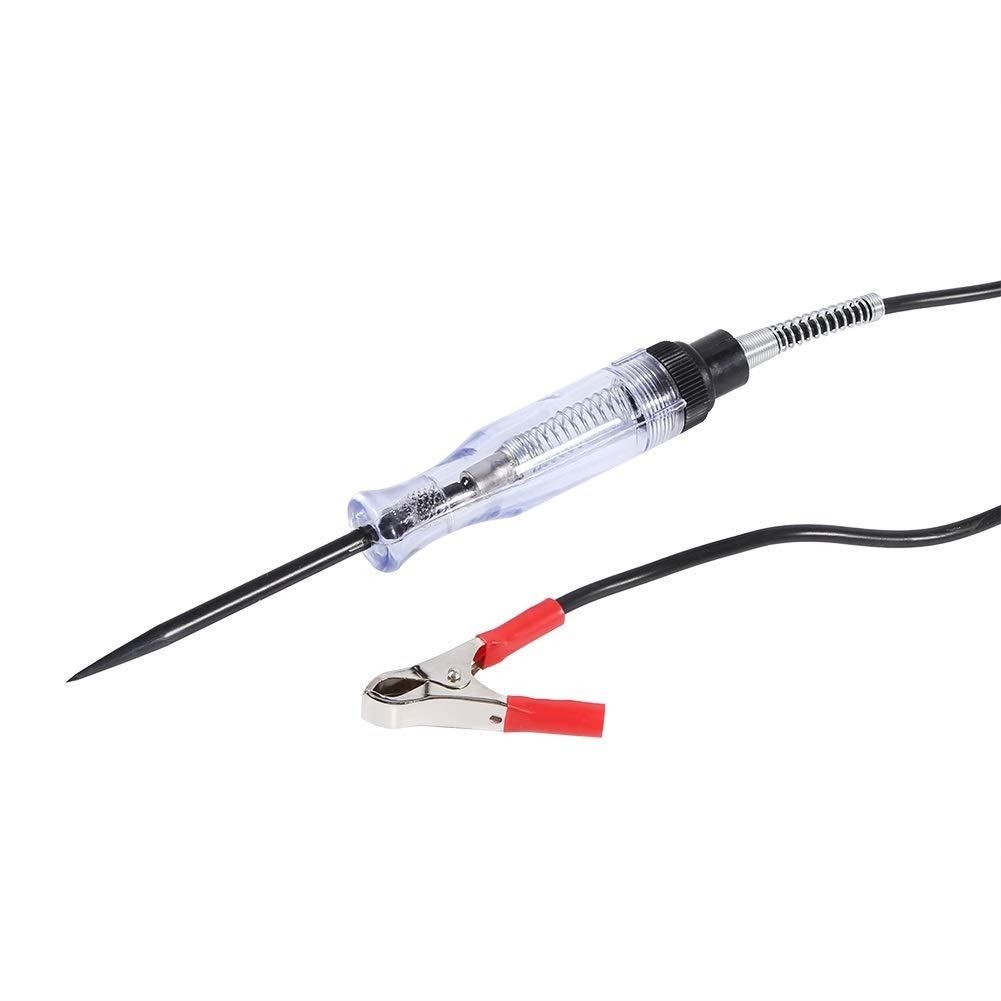 Current Tester Voltage Tester with Indicator Light Voltage Tester Car Lamp with Crocodile Clip DC Electric Circuit Voltage Tester Test Pen 6V 12V 24V