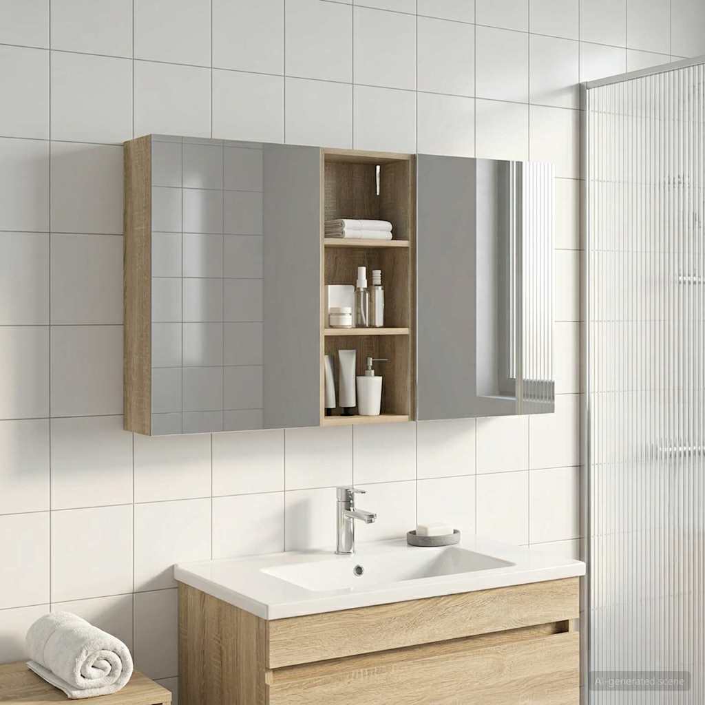 Bathroom Cabinet Set 3 pcs 130 x 14.5 x 70 cm Particleboard