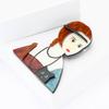 Cartoon Acrylic Cat Girl Brooch Personalized Creative Women'S Suit Cardigan Corsage Jewelry Pin