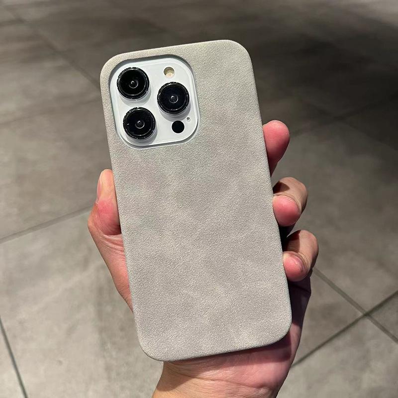 Suitable for Iphone14promax Phone Case, Suede Texture Apple 13 Half-bag 12 Anti-drop 11 Men's Leather Case