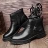 Fashion Classic Men Dress Boots outdoor Pointed Toe Lace-up Men genuine Leather Ankle Boots dress Comfortable Men's Chelsea Boots