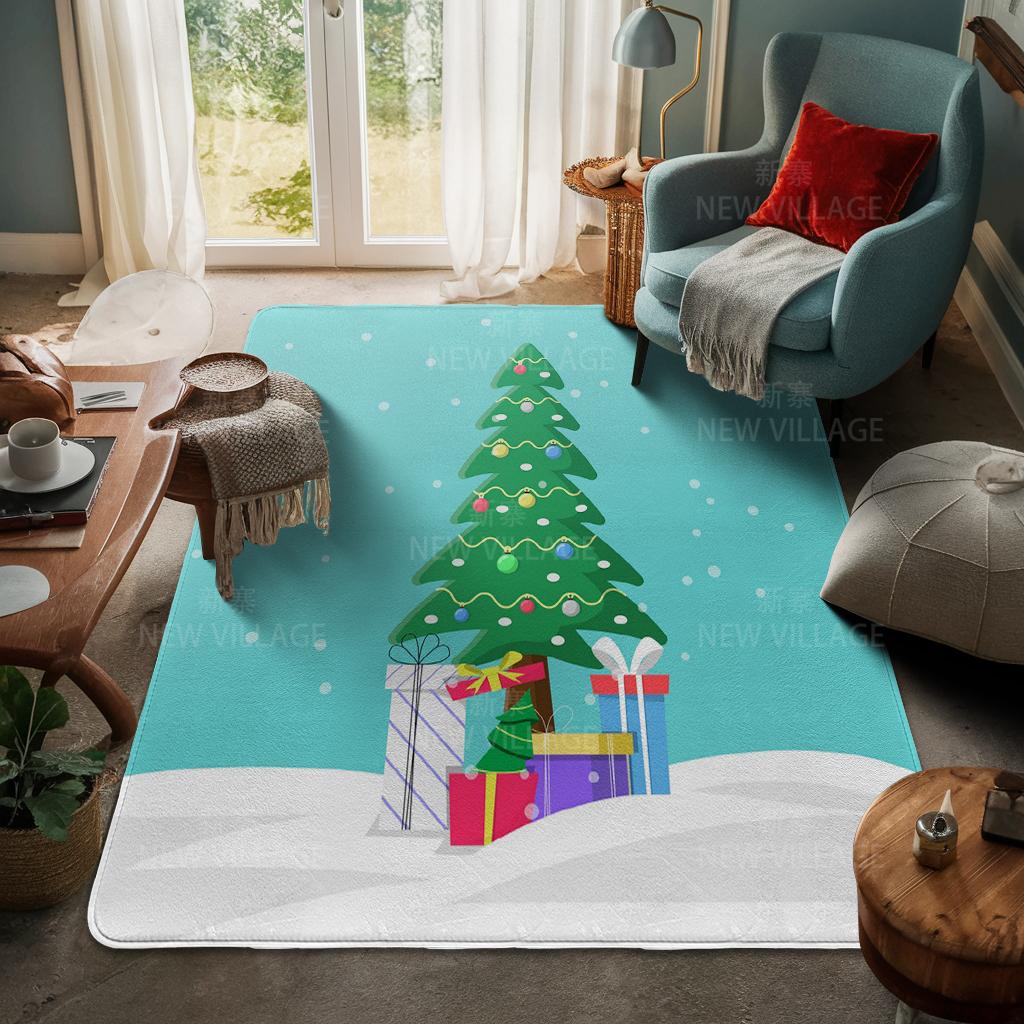 House Entrance Carpet Home Door Mat Living Room Bath Foot Bathroom Non-slip Water Absorption Rugs Bath Merry Christmas Winter