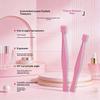 Pince à cils mate anti-adhésive à angle de 45 degrés avec manche antidérapant, spatule, pince à épiler pour application de faux cils pour débutants