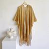 Cover Up Cardigan Metallic Mesh Women Beach Cover Up with Metallic Mesh Fringe Lightweight Breathable Swimsuit Cover