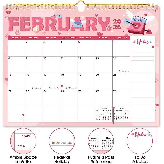 2026 Calendar,18-Month Wall Calendar Runs from Jan 2026 to Jun 2027, 11.5" x 14.7", Large Monthly Calendar with Twin-Wire Binding, Perfect for Home