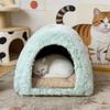 New Flannel Pet Bed Soft Cozy Pet Sleeping Nest Cave Nest Cat Bed Indoor Use