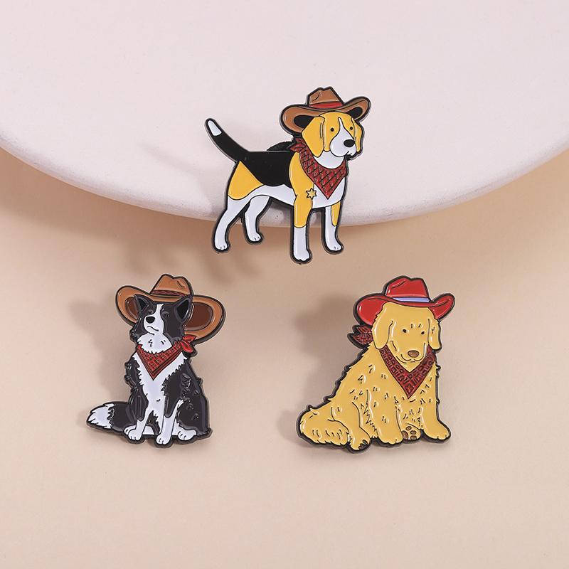 3-10pcs/set Cute Animal Enamel Pins Pet Dogs Raccoon Red Eared Rabbit Panda Brooches Lapel Badge Funny Jewelry Gifts for Friends