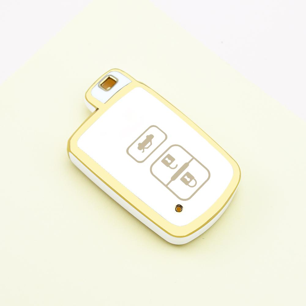Gold Edge 2/3/4 Buttons TPU Car Remote Key Case Cover Shell Fob Bag for Toyota Land Cruiser Corolla Camry RAV4 Highlander Auris CHR Avalon