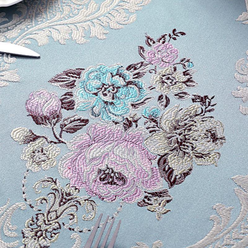 Luxury European Style Round Tablecloth with Tassel Embrodered Table Cover for Wedding Decor Christmas Round Table Cloth