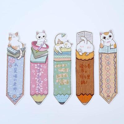 30 Pcs/lot Cute Funny  Cat Shaped Paper Bookmark Gift Stationery Film Bookmarks Book Holder