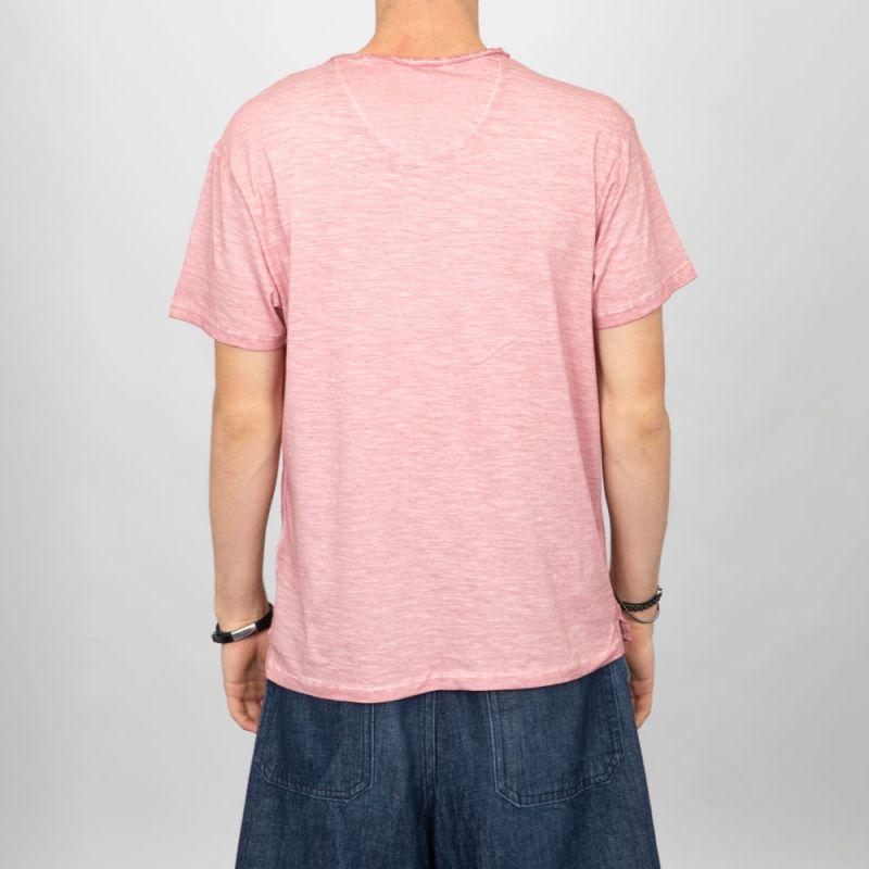 Tee shirt rose coton chiné col V Homme VON DUTCH