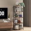 5-Tier Bookshelf, Industrial Bookcase with Metal Frame - Rustic Brown and Black