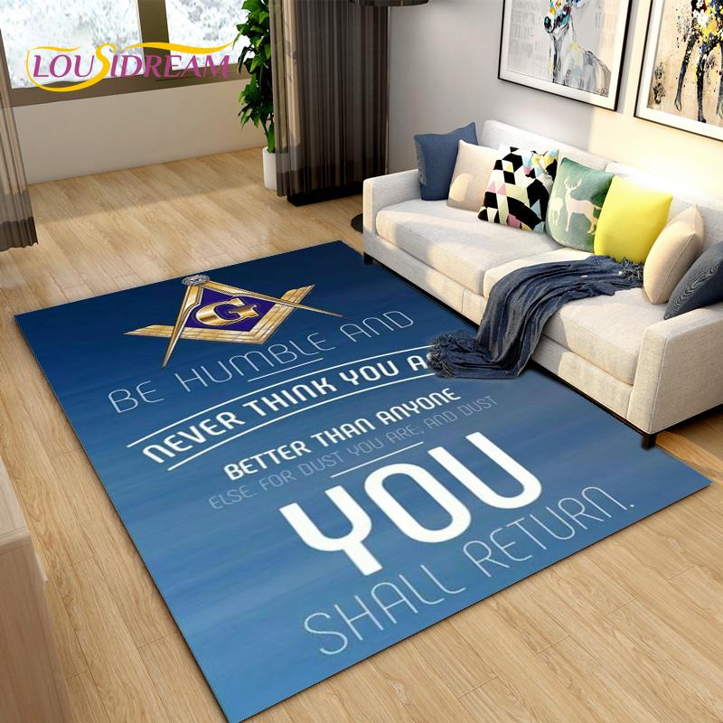 Masonic Carpet Freemason Illuminati Ring Area Rug Large,Carpet All Seeing Eye Rugs Carpets for Living Room,Fitness Pet Floor Mat
