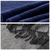 35x196cm Men's 100% Wool Ombre Gradient Scarf Thick Winter Warm Neck Wrap Dual-Color Fall Winter Accessory for Men