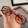 Unisex Round Frame Blue Light Blocking Sunglasses New Trend Small Sunshade Eyewear Fashion Ladies Leopard Print Sun Glasses