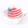 American Flag Cowboy Hat Popular Men's and Women's Sunshade Top Hat Independence Day Party Western Style Fashion Straw Hat