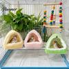 Plush Hanging Bird Nest Parrot Bed, Winter Sleeping Hut, Cozy Fleece Hideout Cage Cave Accessory for Cockatiels Budgies Lovebirds Small Birds