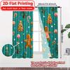 2D Flat Printing  2pcs Gingerbread Joy Chic Chic Curtains Semi-Sheer Curtains Decorations Inside Decorative for Bedroom   Living