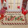 Festive Christmas Gnome Welcome Doormat Seasonal Charms, Durable Polyester Holiday Mat for Winter Home Decor , Christmas Decorations