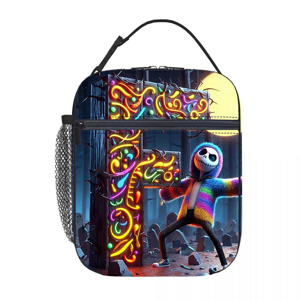 Christmas Horror Night Oxford Cloth Children's Lunch Bag Boy Girl Alphabet Cartoon Portable Insulation Handbag