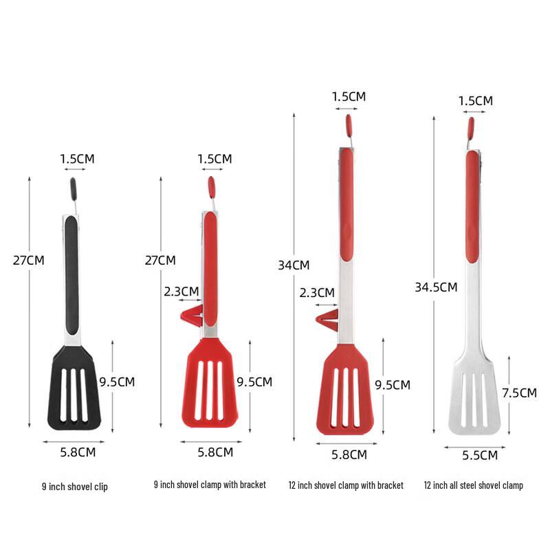 Silicone Stainless Steel Slotted Food Tongs