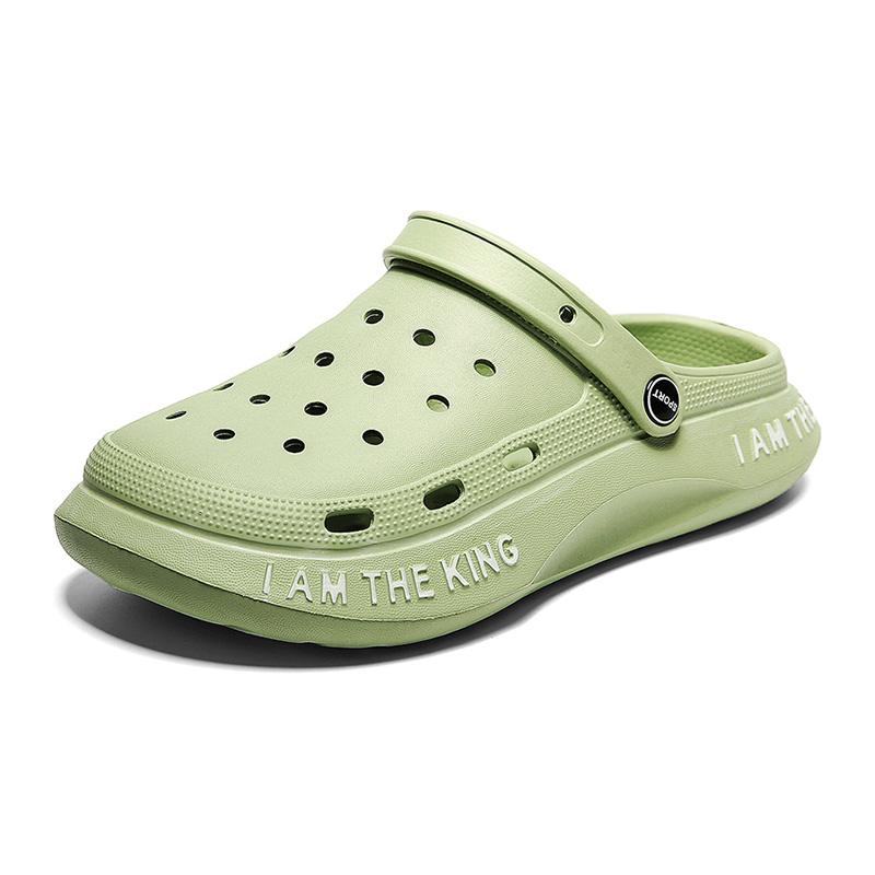 

Мужские летние тапочки 2024 года, роскошные повседневные туфли на платформе для босых ног для мужчин, удобные мягкие пляжные сандалии для походов в сад 44-45 зелёный