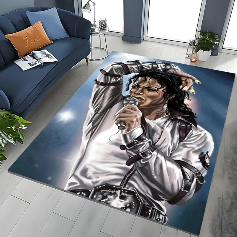 Fashion MJ Michael Jackson King of Pop Carpet Rug for Home Living Room Bedroom Sofa Doormat Decor,Large Kids Non-slip Floor Mat