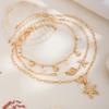 Bohemia Jewelry Gold Color Metal Starfish Conch Pendant Necklace Multi-layer Baroque Imitation Pearl Chain Choker Necklaces for Women