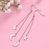 Star Moon Pendant Tassel Hanging Earrings Stainless Steel Pendant Girl Earhooks Fashion Elegant Jewelry Birthday Gift