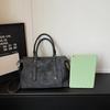 Retro Washed Faux Leather Bost Bag - Women's Casual Top-handle Handbag, Detachable Strap Crossbody Tote for Daily Use