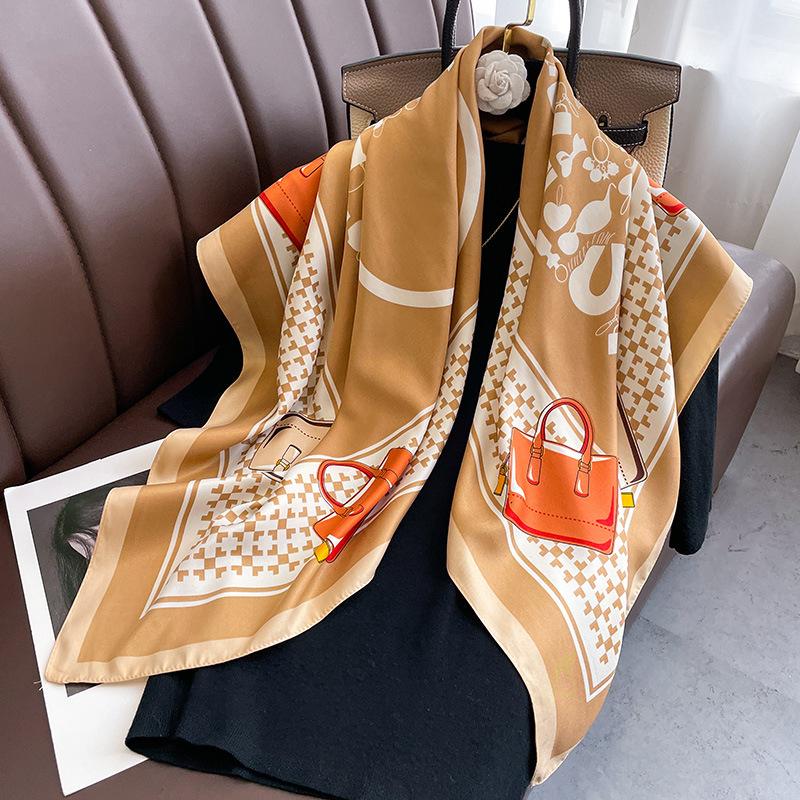 Korean New Fashion Square Scarf Temperament Versatile Scarf Gauze Scarf Decorative French Scarf Women's Beach Towel Scarf Summer