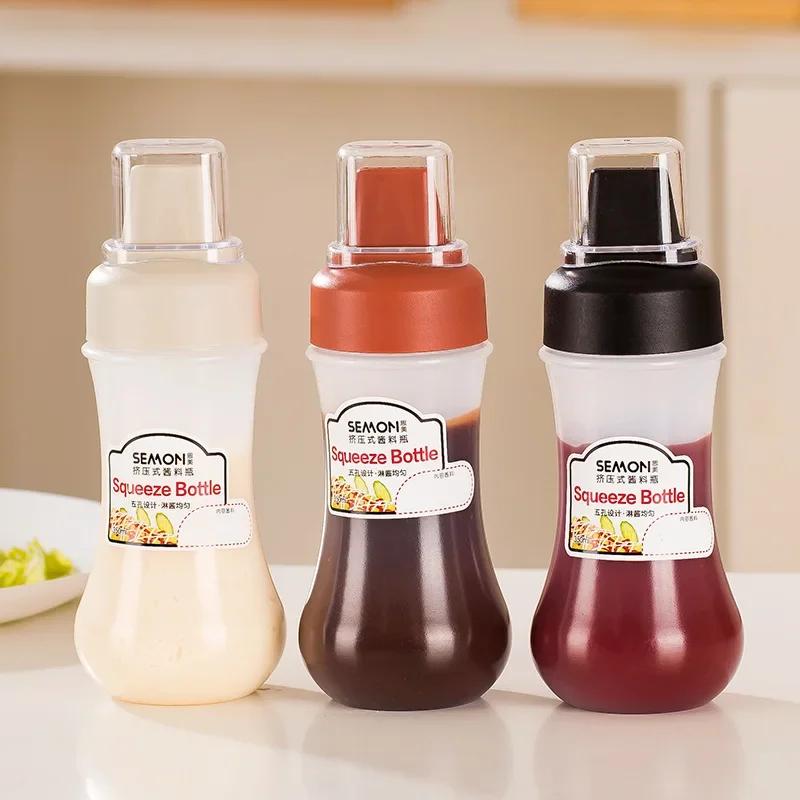 Ketchup Bottle Squeeze Condiment Bottles Sauce Squeeze Bottle With Clear Cover Kitchen Ketchup Mustard Sauce Olive Oil Bottles
