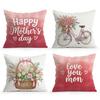 Mother'S Day Tulip Pillowcase Printed Polyester 40/45/50Cm Throw Pillowcover Decorative Sofa Cushion Pillowslip Home Decor
